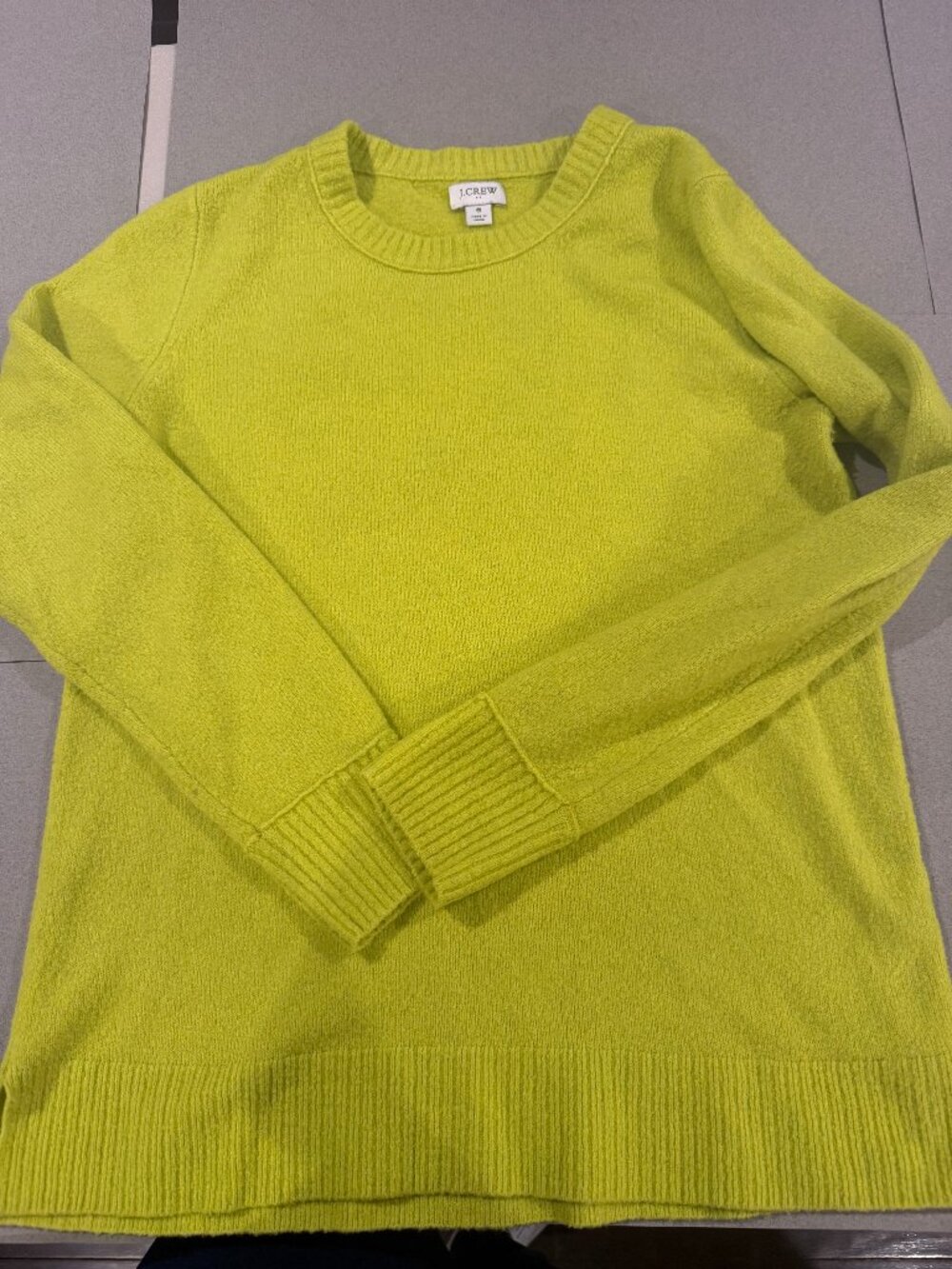 J.Crew Chartreuse Lime Green Crewneck Sweater Women's Size S